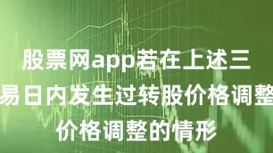 股票网app若在上述三十个交易日内发生过转股价格调整的情形